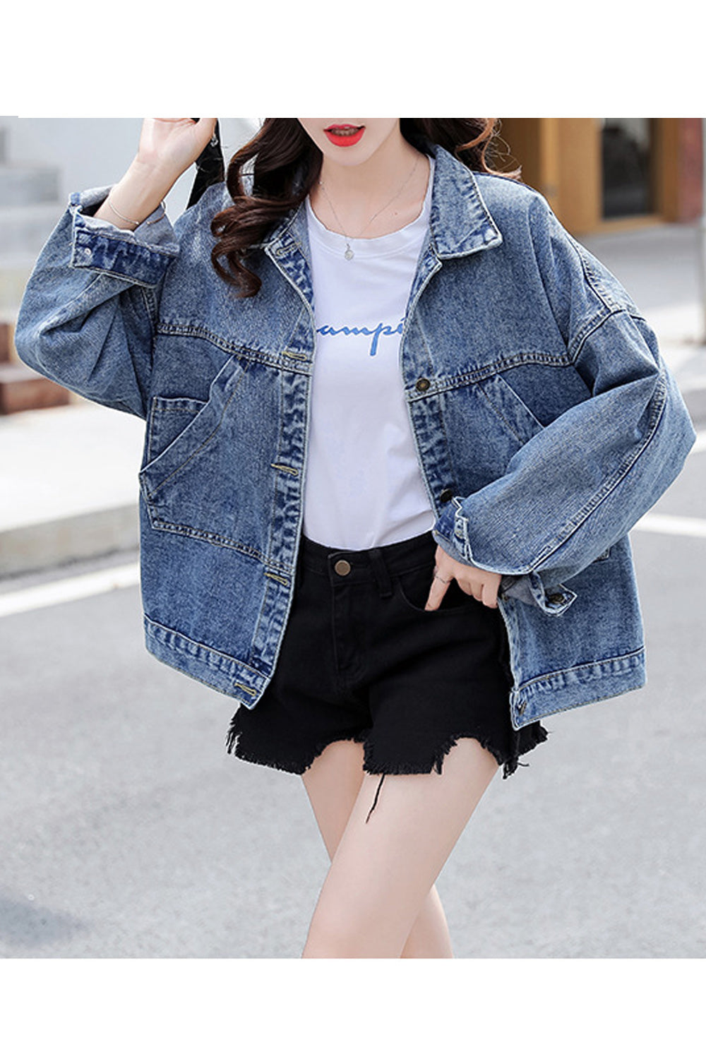 Women Breathable Loose Long Sleeve Magnificent Denim Jacket