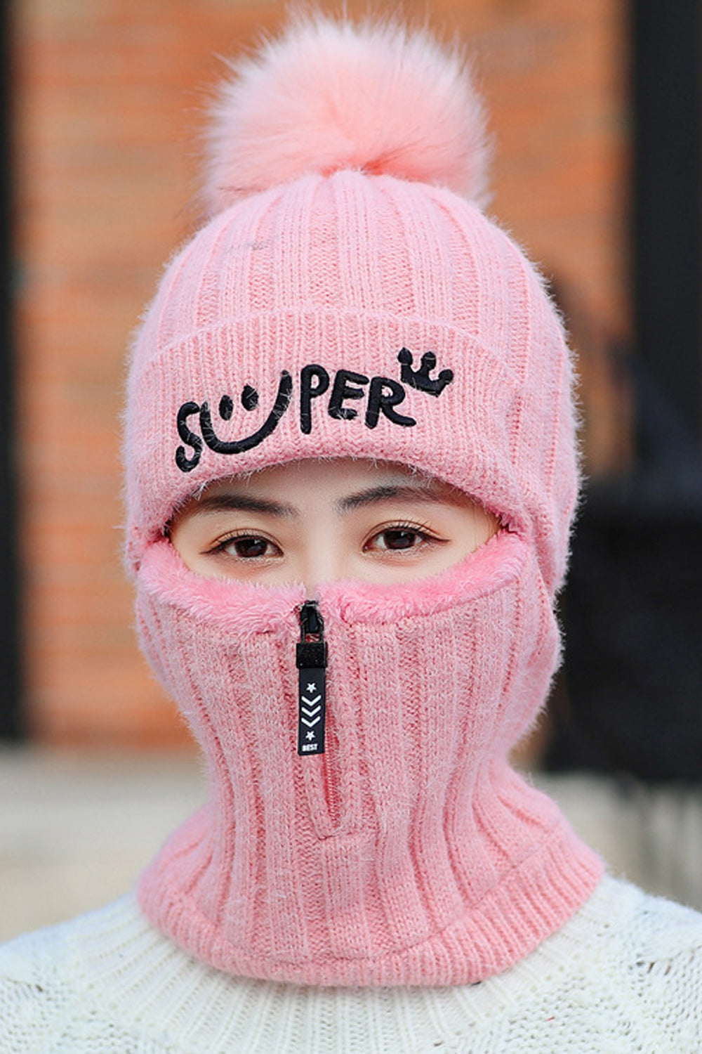 Women Letter Embroidered Cozy Winter Knitted Hat