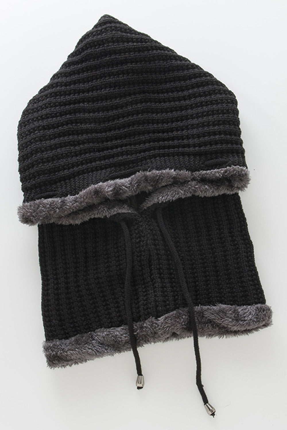 Women Pretty Winter Drawstring Solid Colored Trendy Knitted Hat