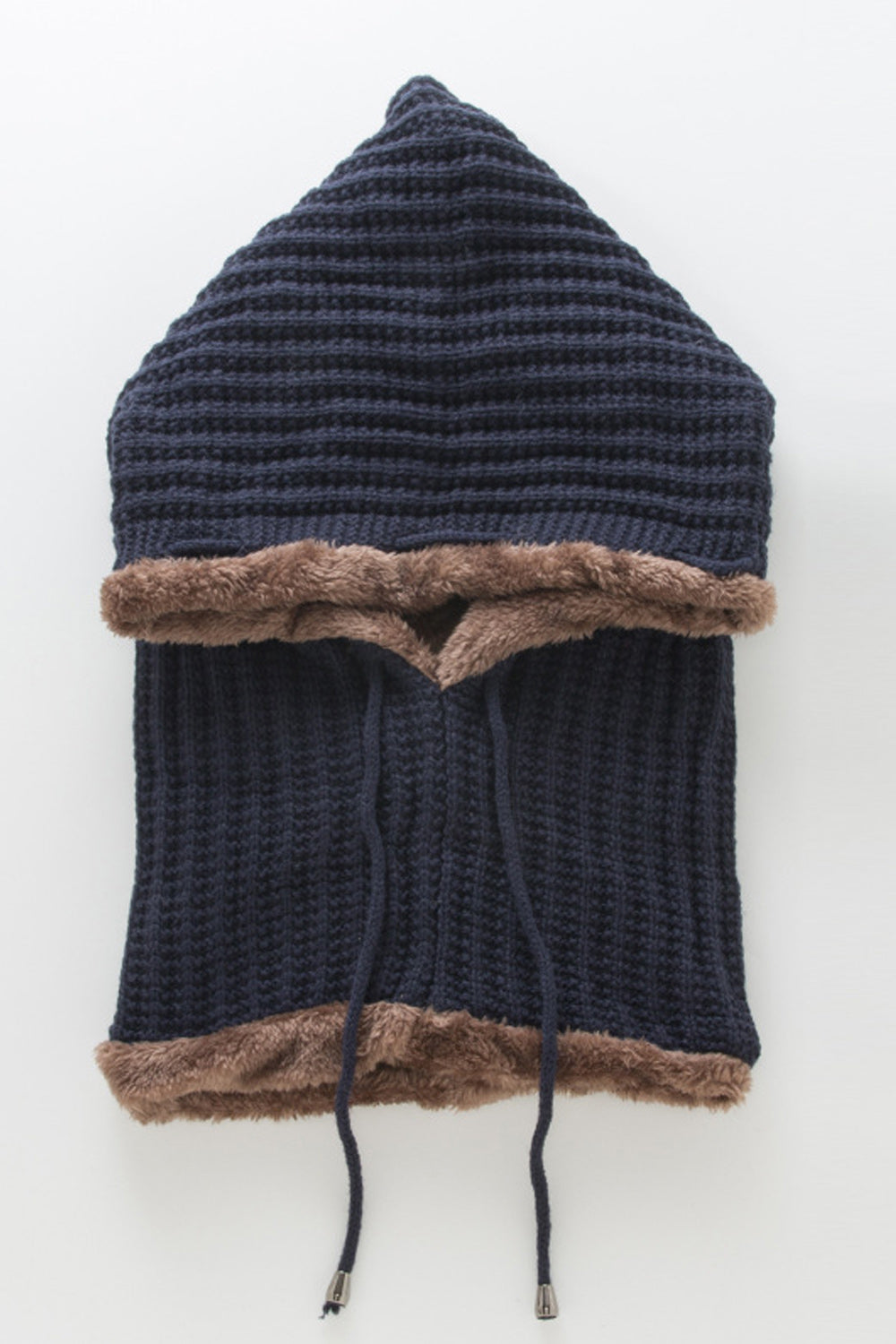Women Pretty Winter Drawstring Solid Colored Trendy Knitted Hat