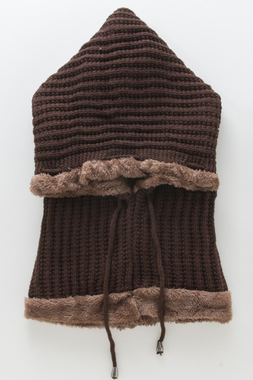 Women Pretty Winter Drawstring Solid Colored Trendy Knitted Hat
