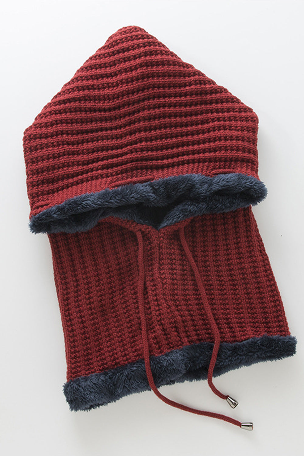 Women Pretty Winter Drawstring Solid Colored Trendy Knitted Hat