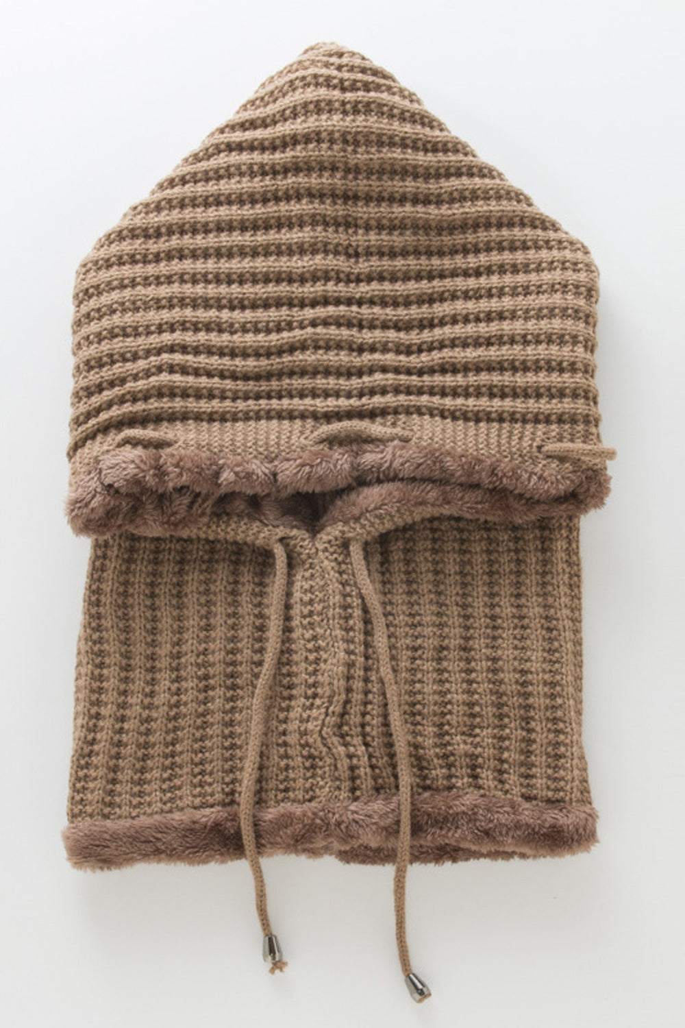 Women Pretty Winter Drawstring Solid Colored Trendy Knitted Hat