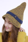 Women Breathable Warm Solid Pattern Cute Knitted Hat