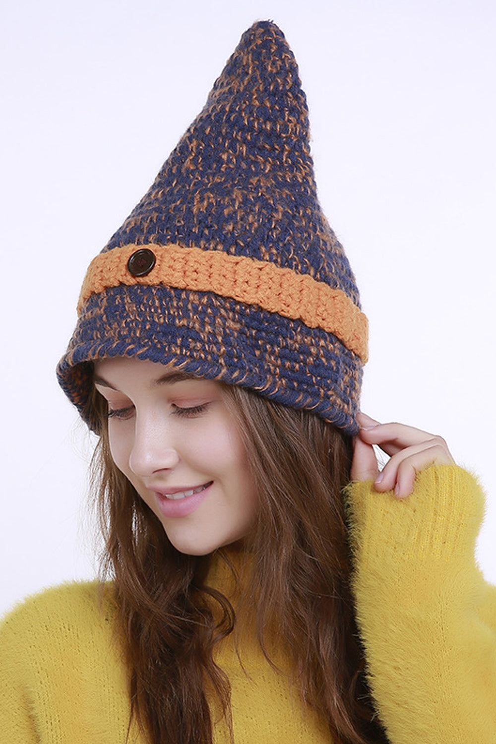 Women Breathable Warm Solid Pattern Cute Knitted Hat