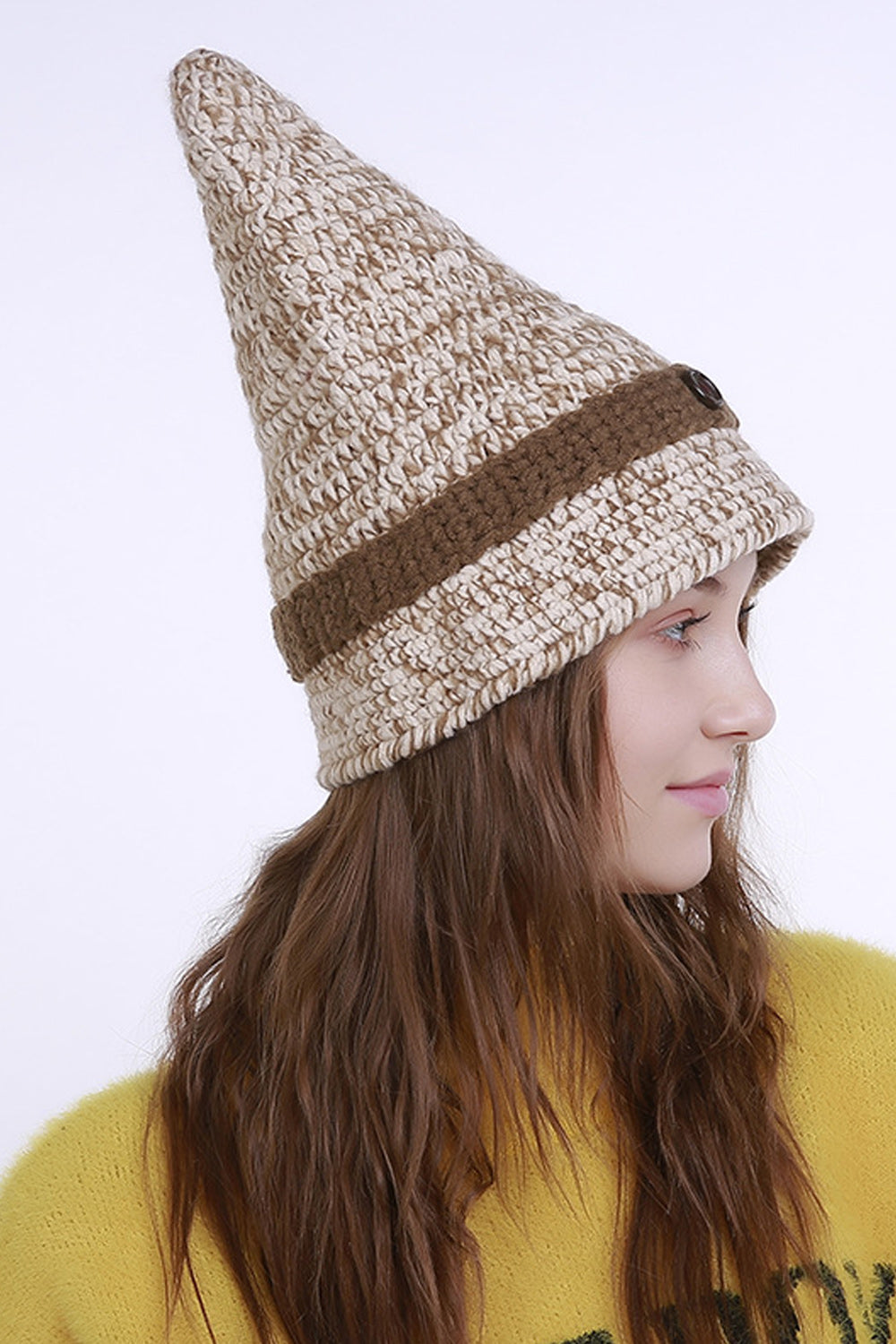 Women Breathable Warm Solid Pattern Cute Knitted Hat