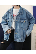Women Modern Loose Breathable Long Sleeve Superb Collar Neck Fabulous Classy Denim Jacket