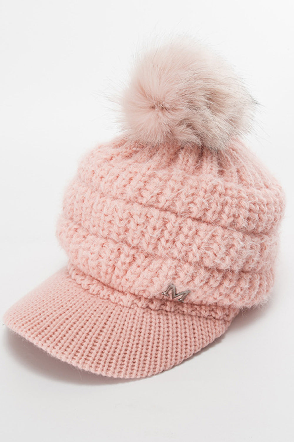 Women Magnificent Solid Colored Winter Hair Ball Attached Lovely Knitted Hat