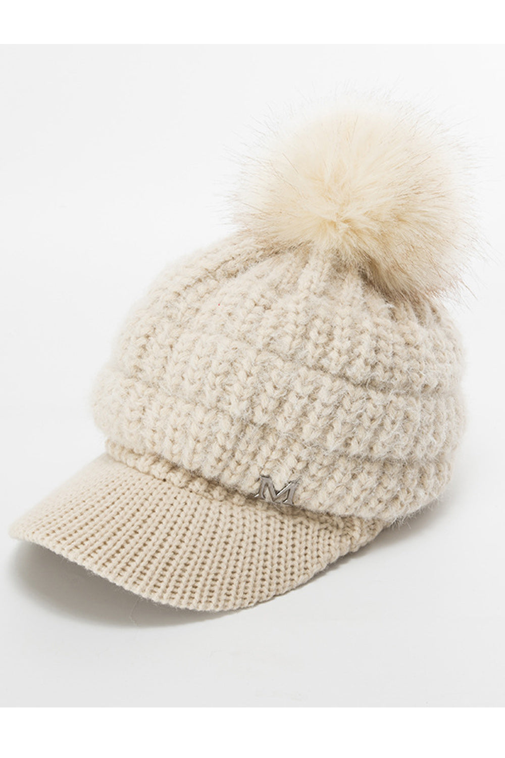 Women Magnificent Solid Colored Winter Hair Ball Attached Lovely Knitted Hat