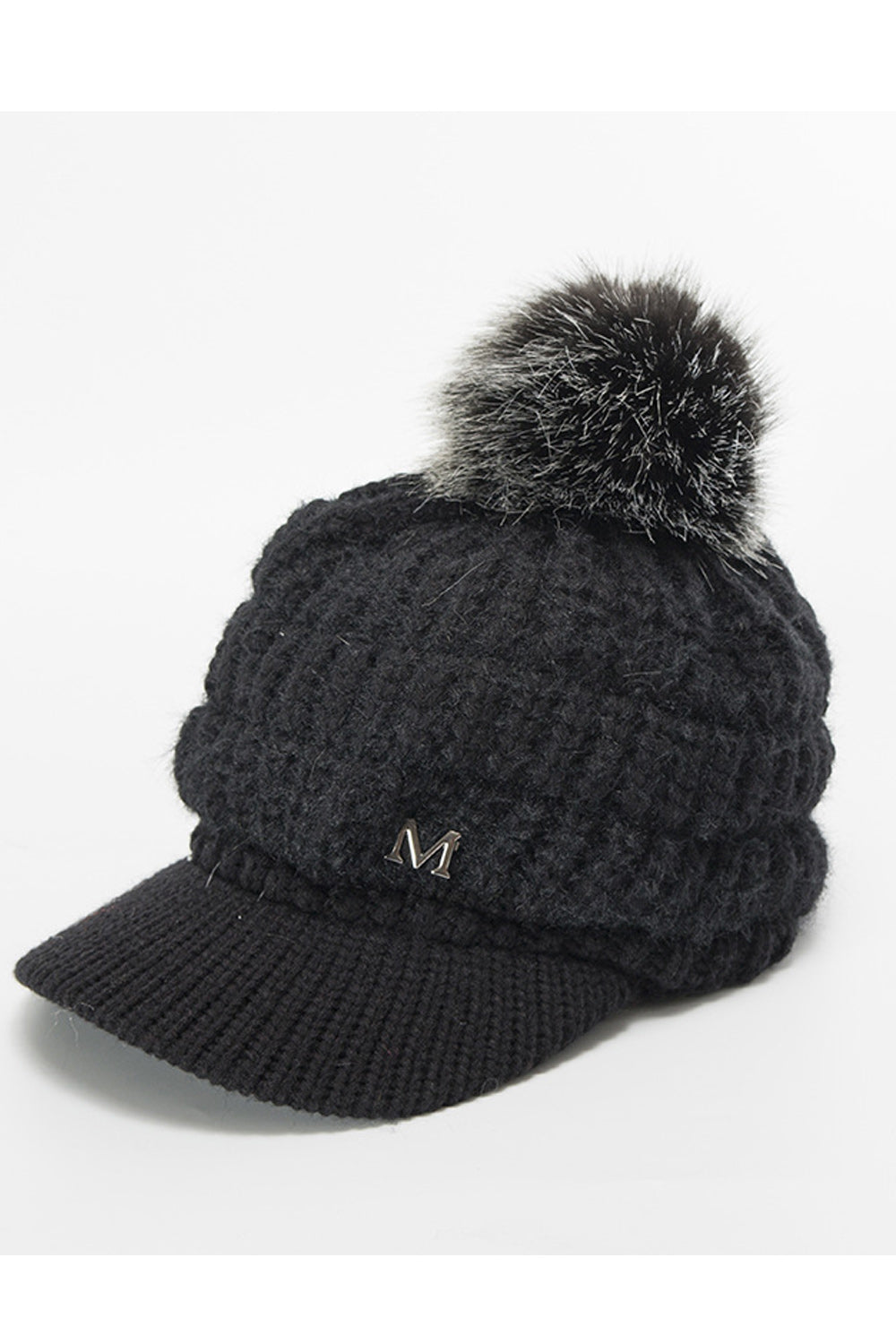 Women Magnificent Solid Colored Winter Hair Ball Attached Lovely Knitted Hat