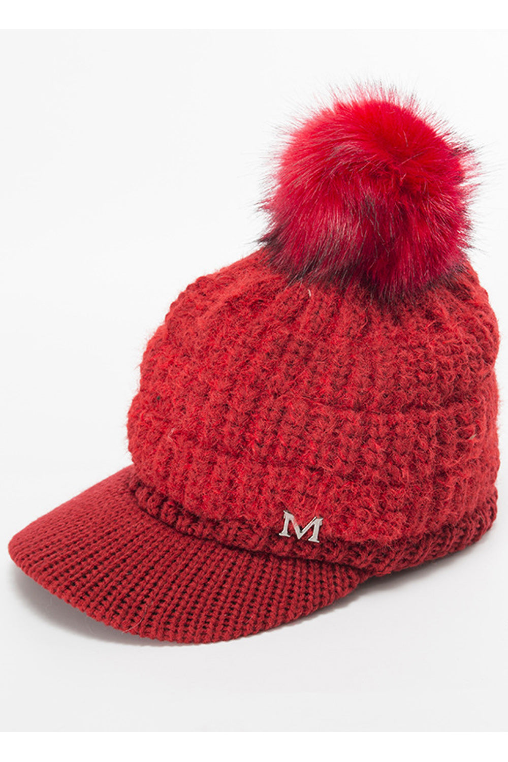 Women Magnificent Solid Colored Winter Hair Ball Attached Lovely Knitted Hat