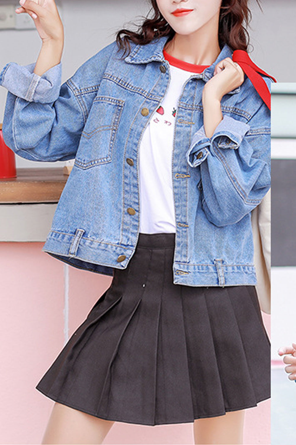 Women Pretty Solid Colored Winter Wind Proof Superb Denim Jacket