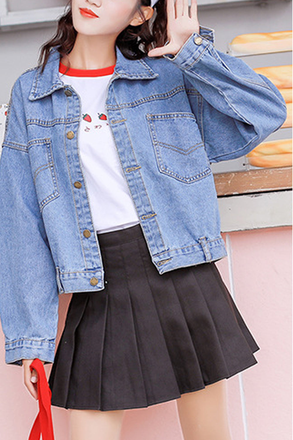 Women Pretty Solid Colored Winter Wind Proof Superb Denim Jacket
