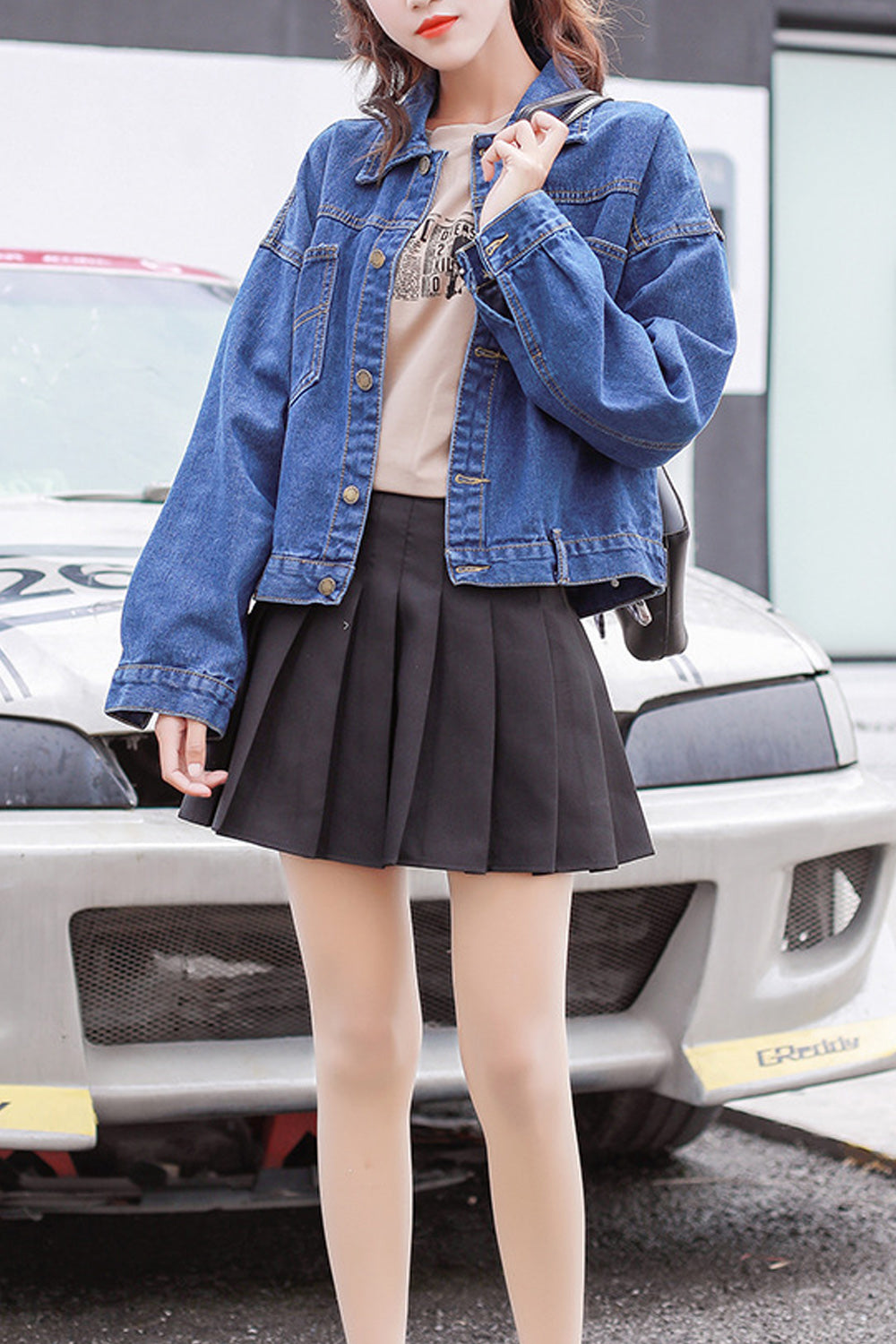 Women Pretty Solid Colored Winter Wind Proof Superb Denim Jacket