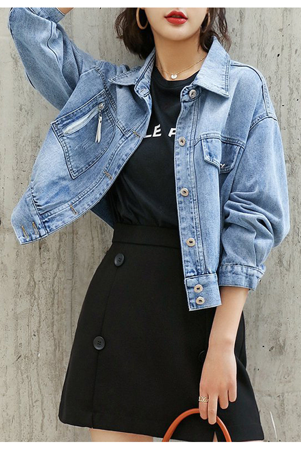 Women Button Down Long Sleeve Fashionable Classy Winter Denim Jacket