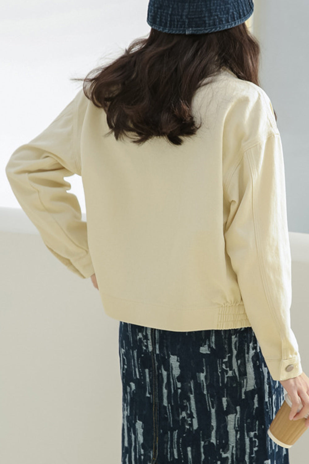 Women Trendy Button Closure Collar Neck Long Sleeve Awesome Winter Denim Jacket