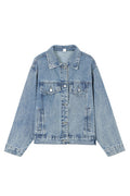 Women Magnificent Collar Neck Pocket Styling Long Sleeve Relaxing Thick Winter Denim Jacket