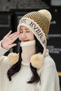 Women Classic Winter Warm Thick Lovely Printed Pattern Knitted Hat