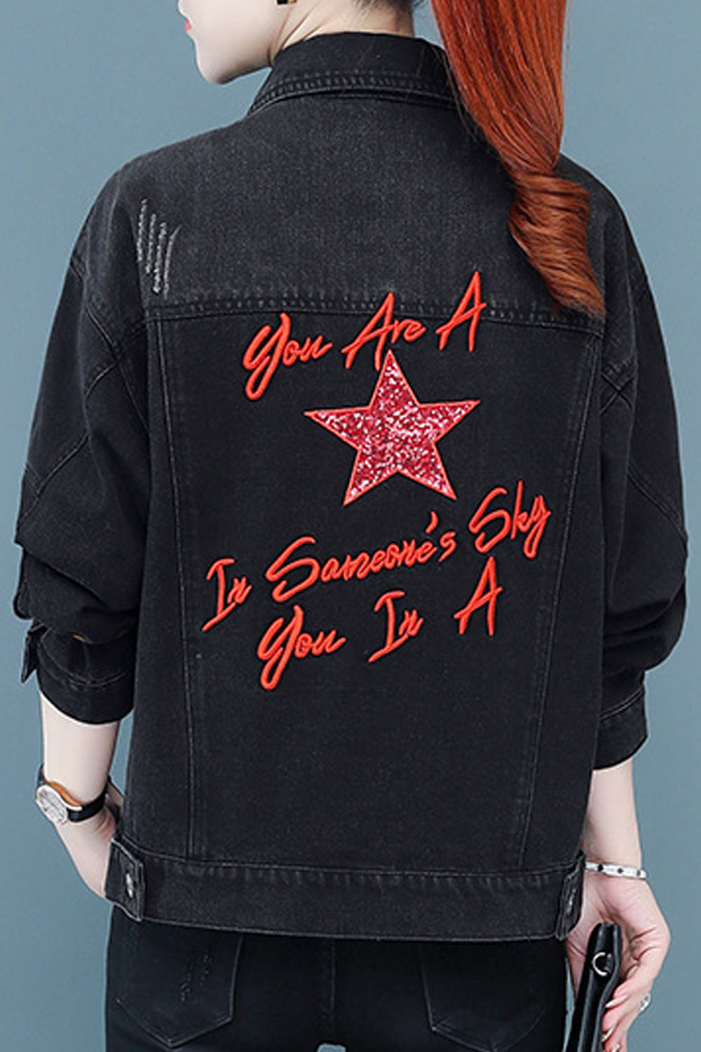 Women Fashionable Classy Button Closure Amazing Long Sleeve Solid Pattern Denim Jacket