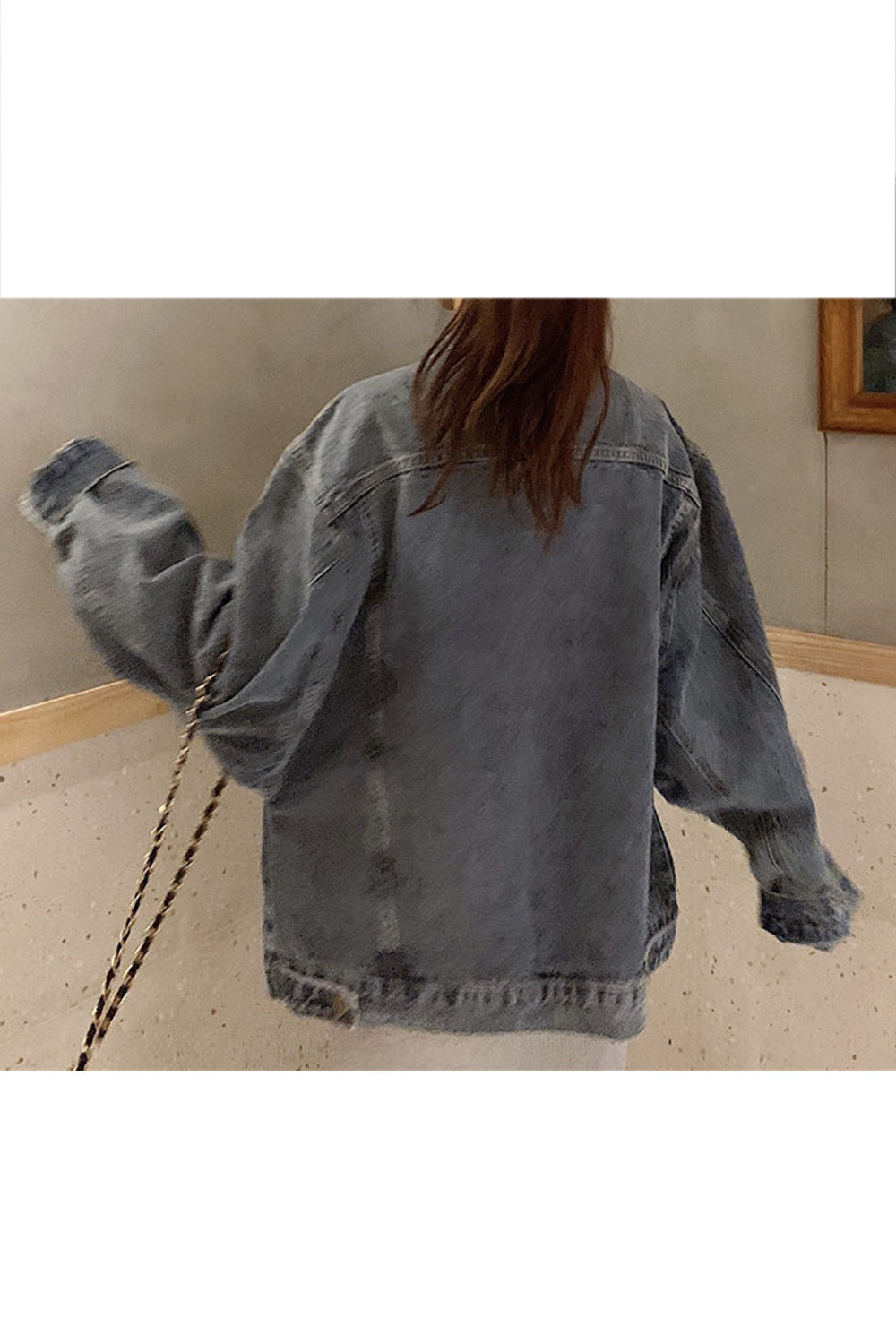 Women Long Sleeve Loose Pocket Styling Denim Jacket