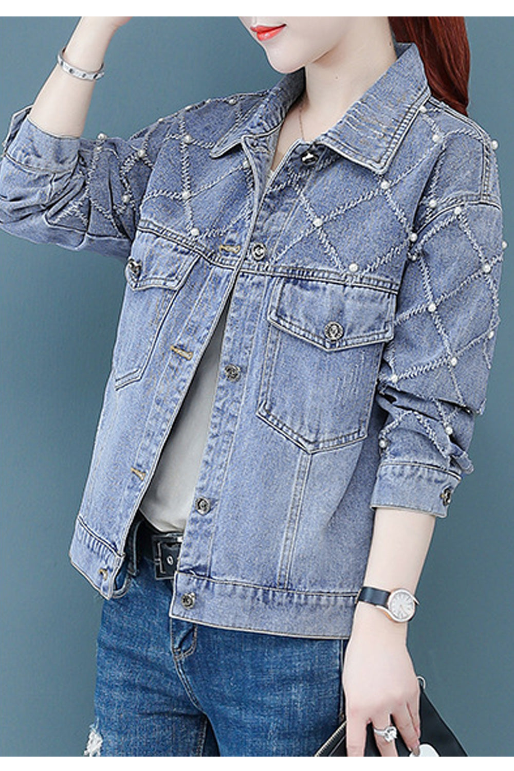 Women Fabulous Breathable Long Sleeve Comfortable Solid Pattern Casual Denim Jacket
