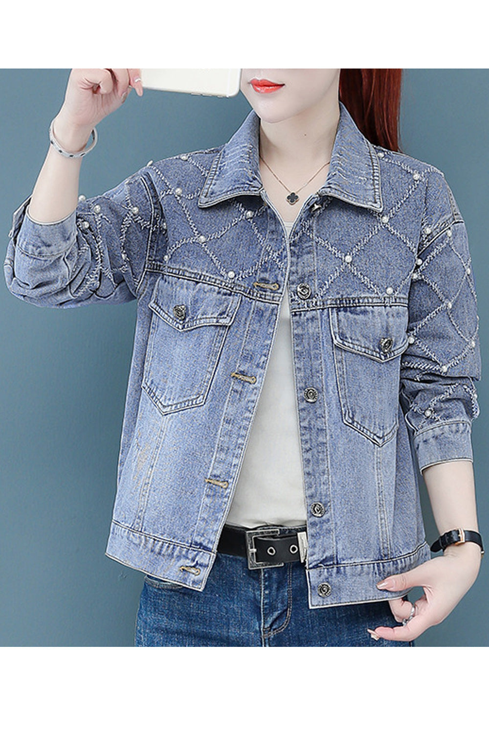 Women Fabulous Breathable Long Sleeve Comfortable Solid Pattern Casual Denim Jacket