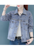 Women Fabulous Breathable Long Sleeve Comfortable Solid Pattern Casual Denim Jacket