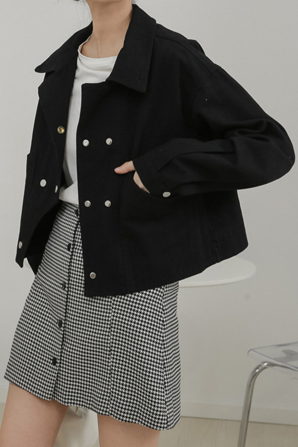 Women Collar Neck Alluring Casual Summer Long Sleeve Convenient Denim Jacket