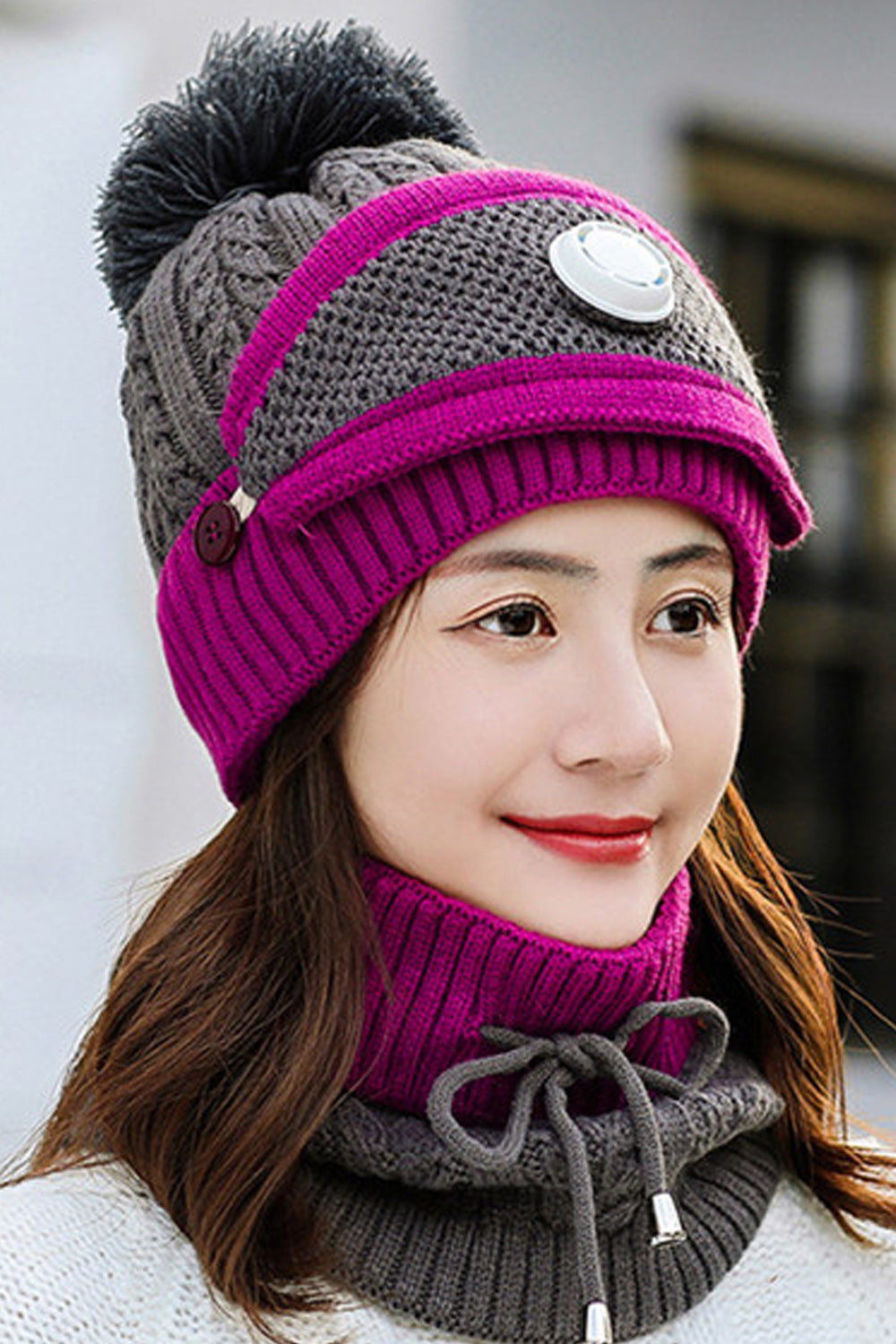 Women Thick Winter Solid Colored Tremendous Knitted Hat