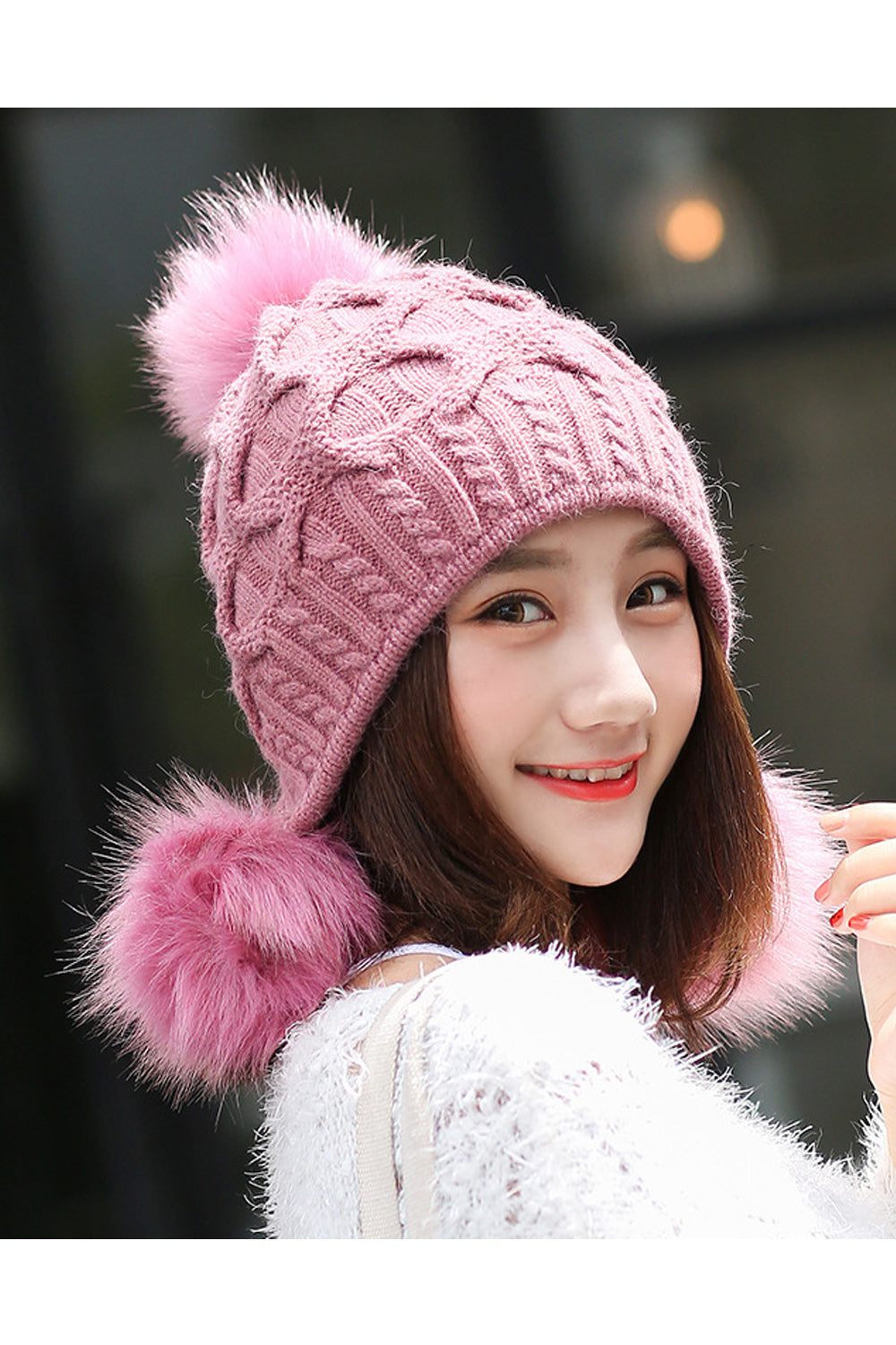 Women Casual Classic Solid Pattern Breathable Warm Knitted Hat