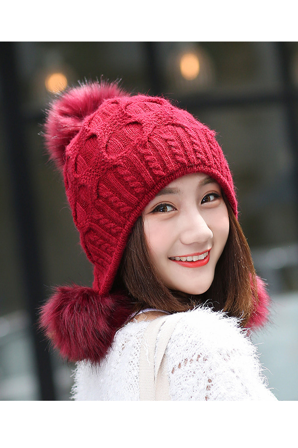Women Casual Classic Solid Pattern Breathable Warm Knitted Hat