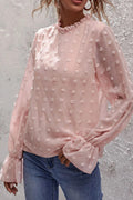 Women Breathable Chiffon Loose Fit Long Sleeve Shirt