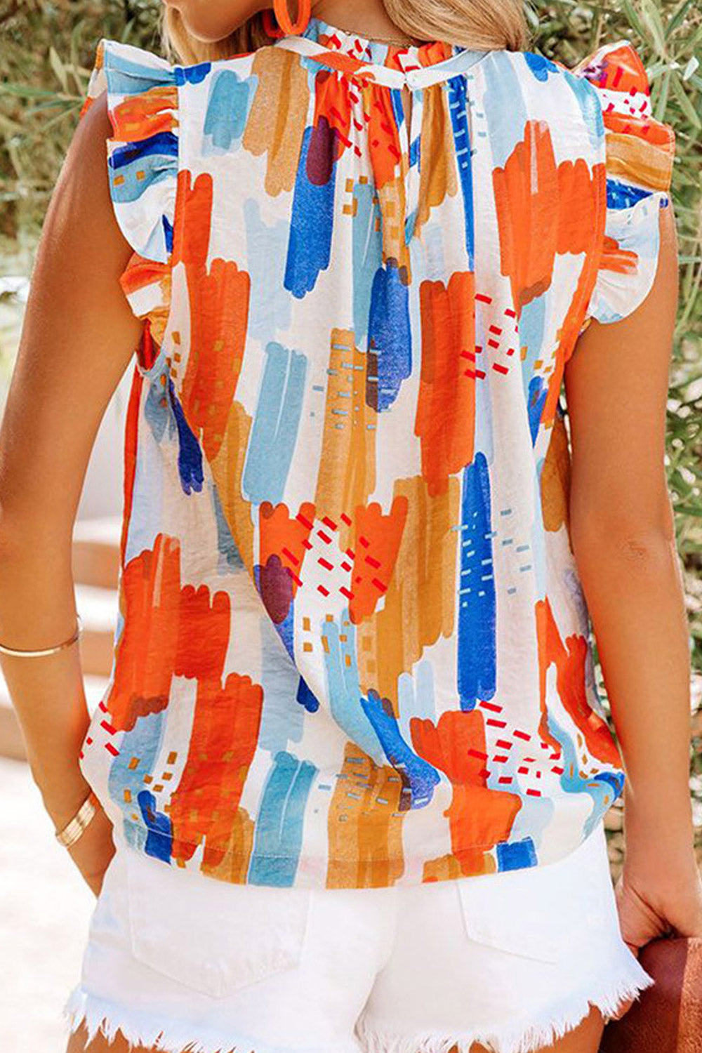 Women Sleeveless Comfortable Round Neck Amazing Printed Pattern Pullover Convinient Blouse