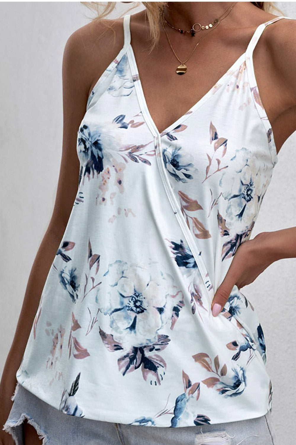 Women Sleeveless Comfortable Round Neck Amazing Printed Pattern Pullover Convinient Blouse