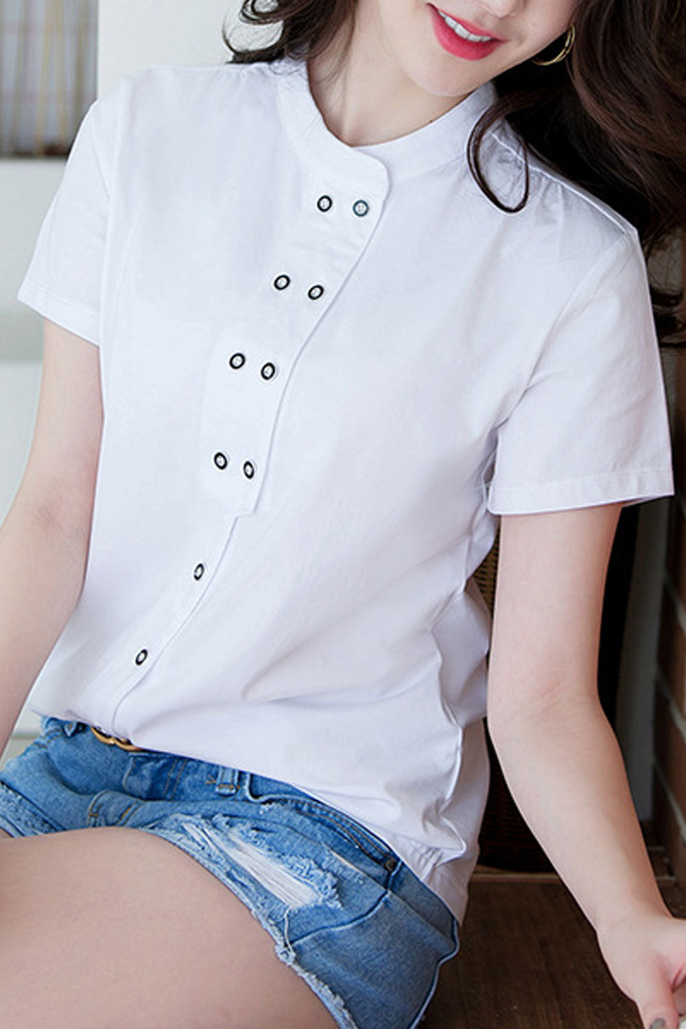 Women Round Neck Summer Breathable Short Sleeve Elegant Casual T-Shirt