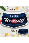 Women Superb Letter Pattern Soft & Comfy Waist Summer Relaxed Fit Beach Short