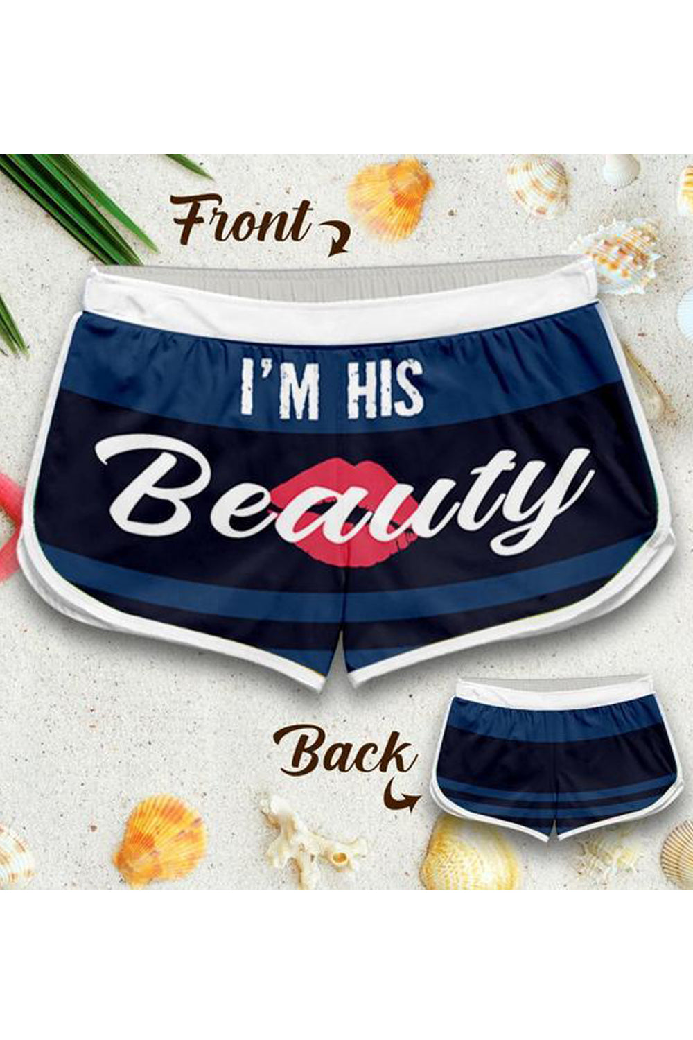 Women Superb Letter Pattern Soft & Comfy Waist Summer Relaxed Fit Beach Short