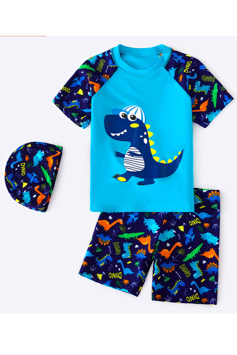Kids Boys Reliable & Soft Iconic Cartoon Pattern Round Neck Restful Short Sleeve Two-Piece Swimwear