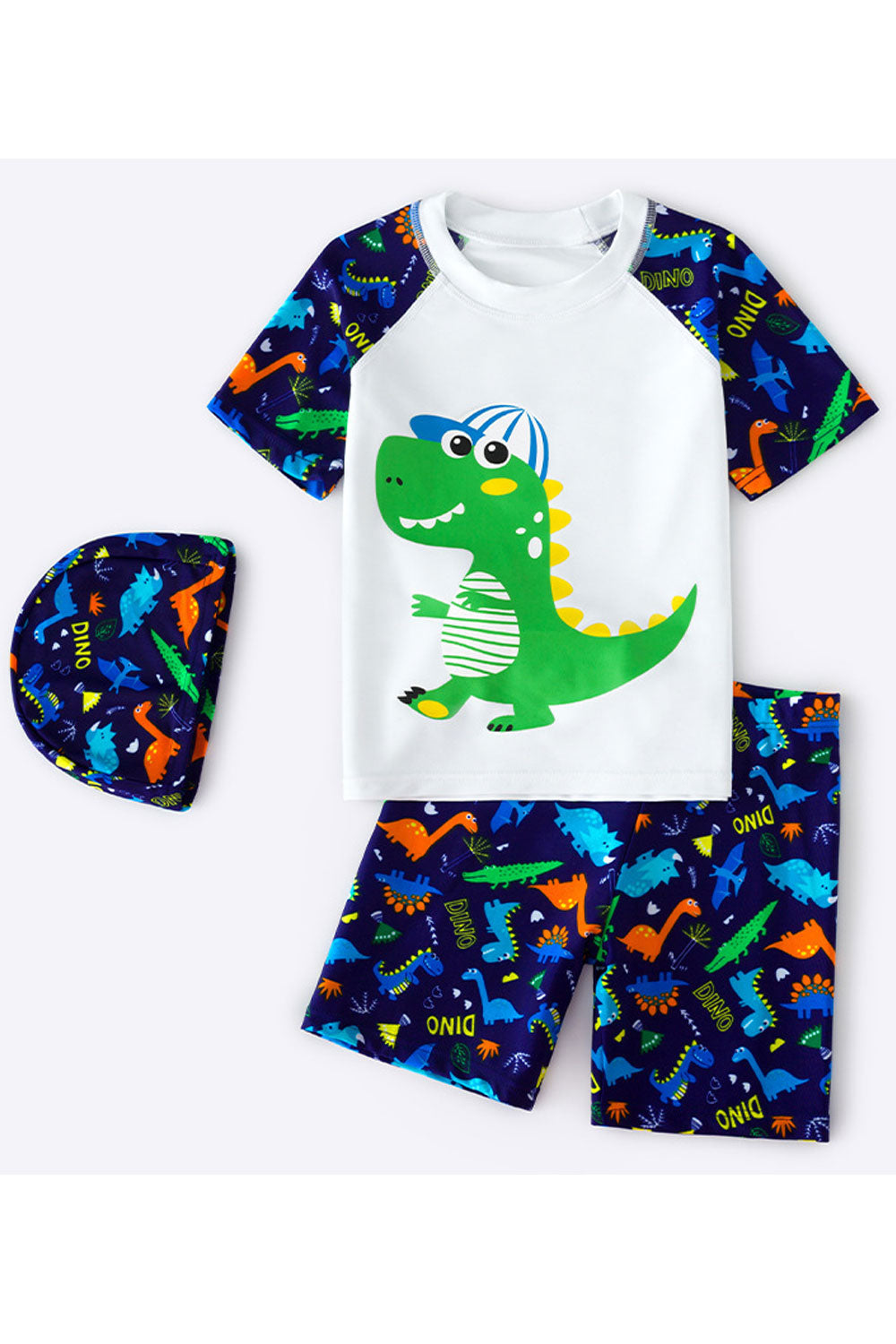 Kids Boys Reliable & Soft Iconic Cartoon Pattern Round Neck Restful Short Sleeve Two-Piece Swimwear
