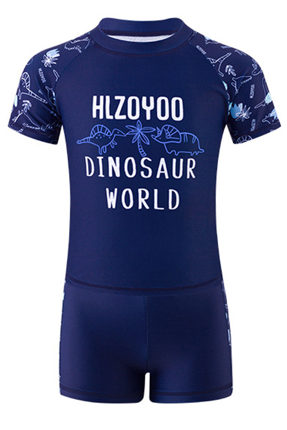 Kids Boys Summer Two-Piece Easy Round Neck Restful Short Sleeve Stylish Printed Pattern Pool Swimwear