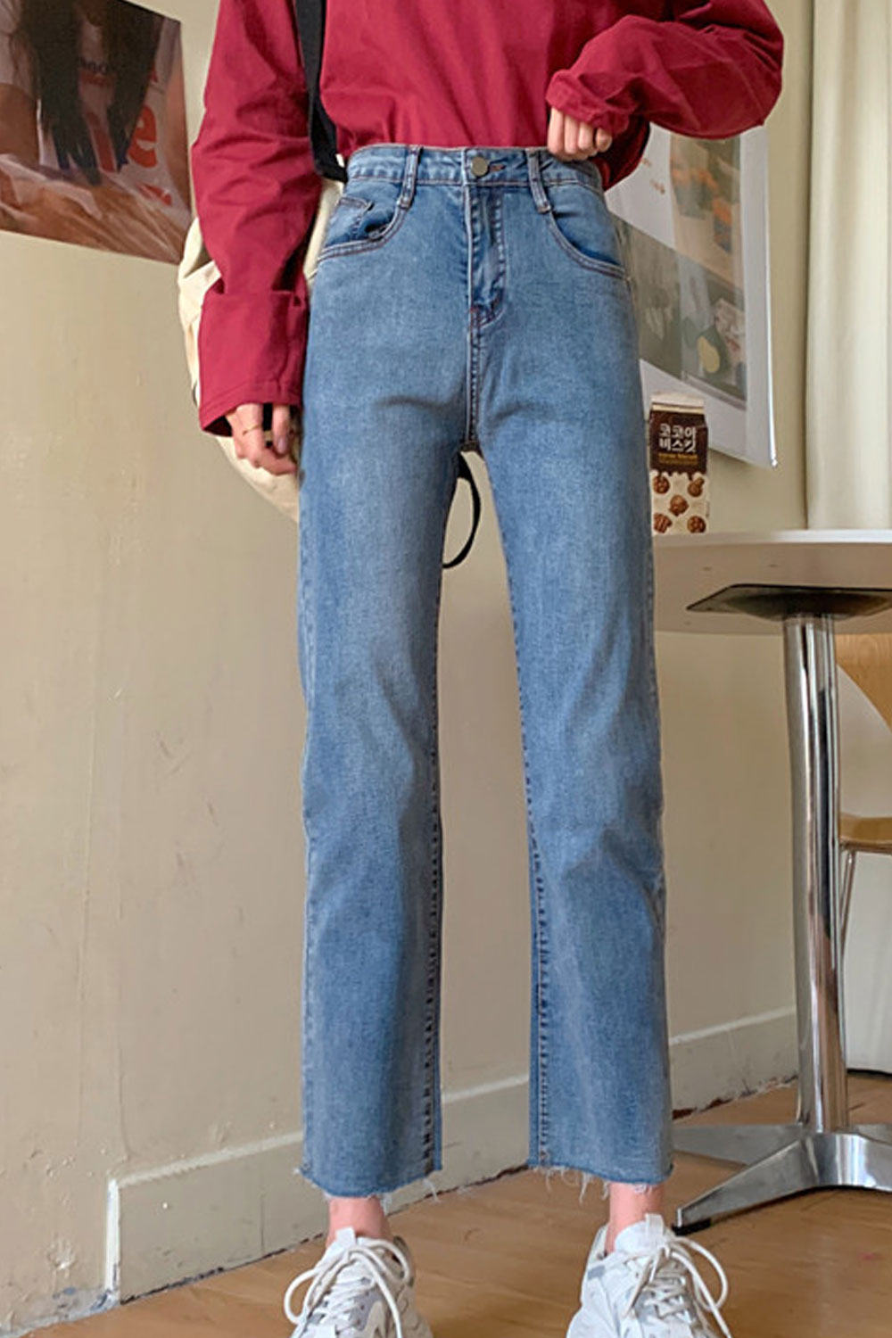 Women Restful & Comfy High Waist Easy Zipper Closure Tremendous Solid Colored Winter Denim Jeans