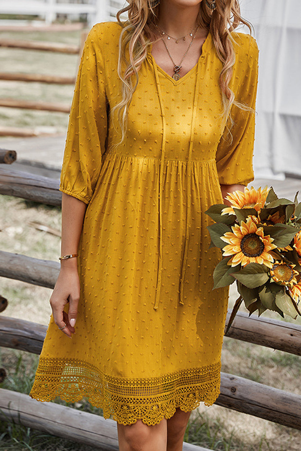 Women Thin & Comfortable Elbow Sleeve Relaxed Fit Waist Trendy Solid Colored Above Knee Weekend Dress