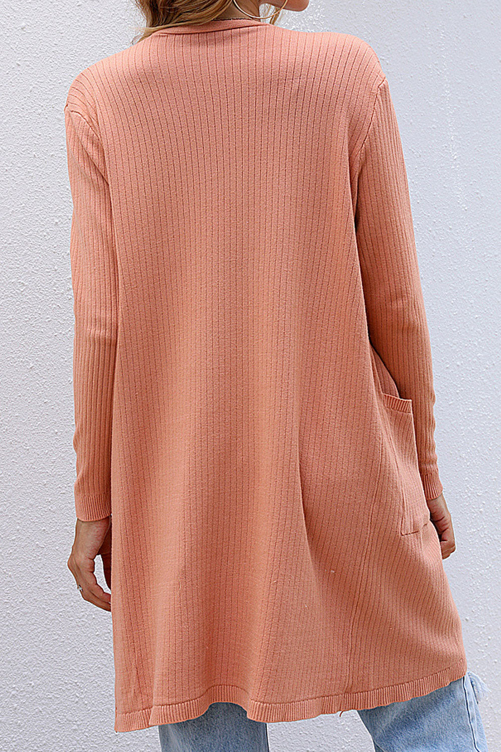 Women Stylish Full Sleeve Mid Length Solid Tone Warm Cardigan