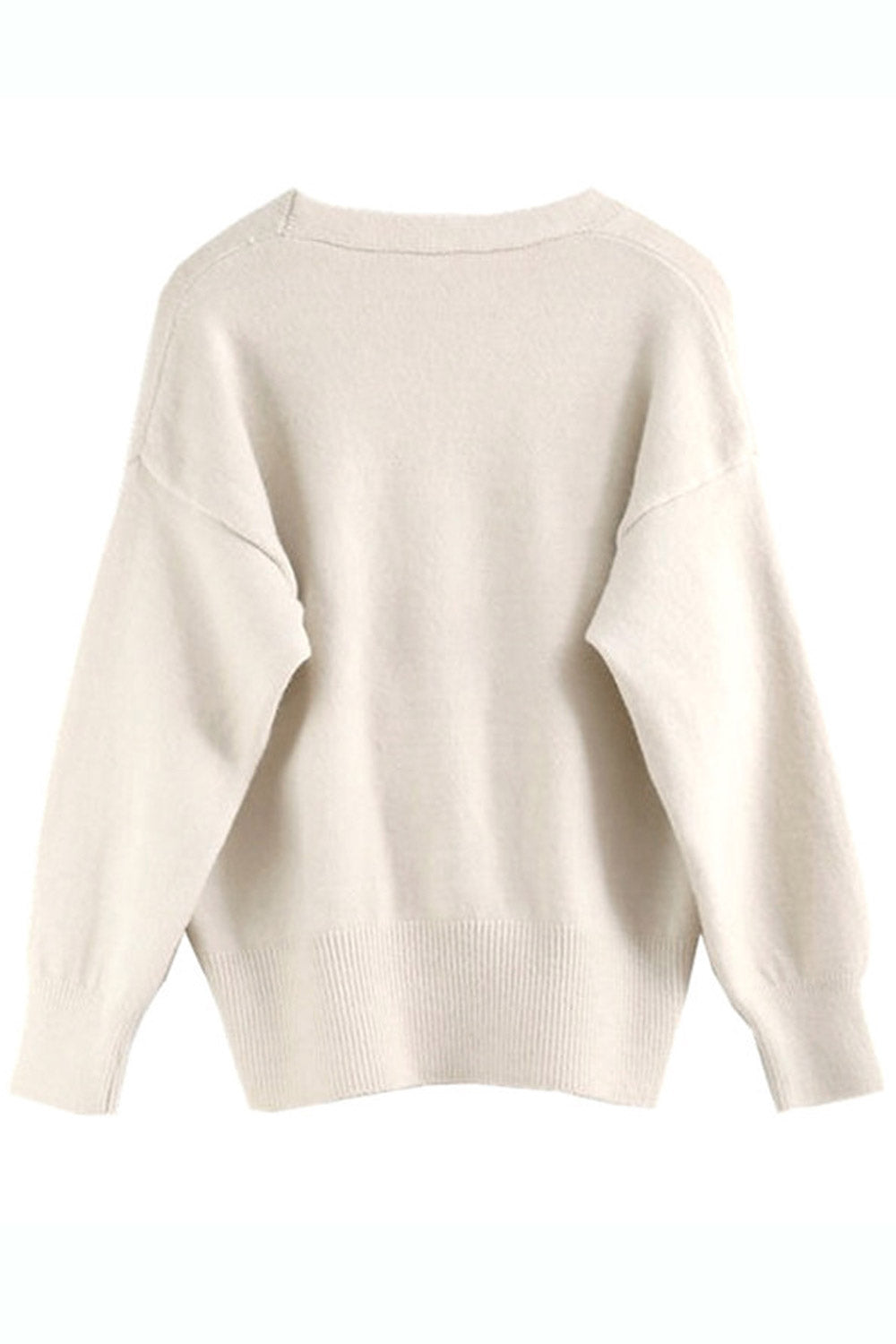 Women Button Decorated Long Sleeve Solid Warm Cardigan