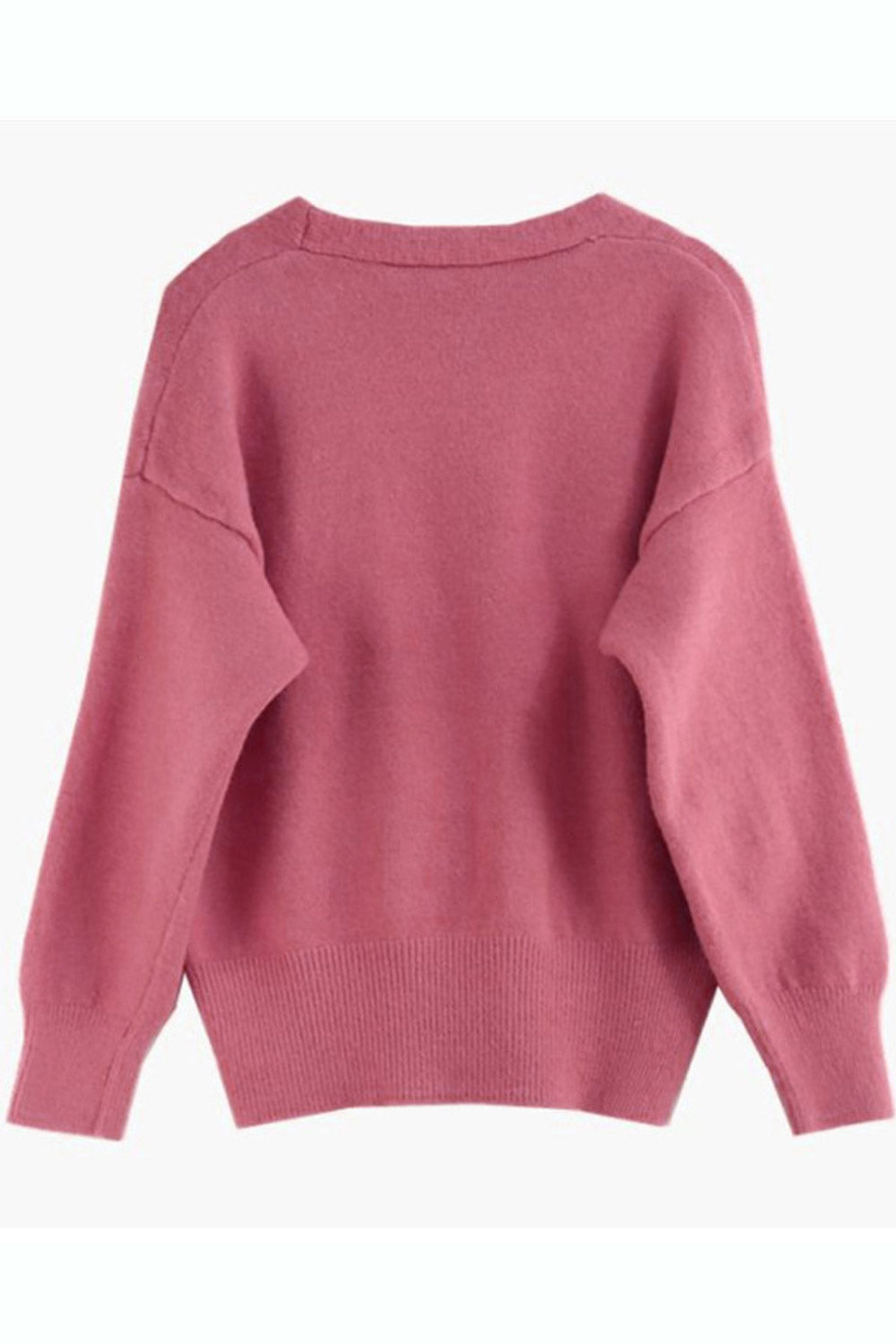 Women Button Decorated Long Sleeve Solid Warm Cardigan