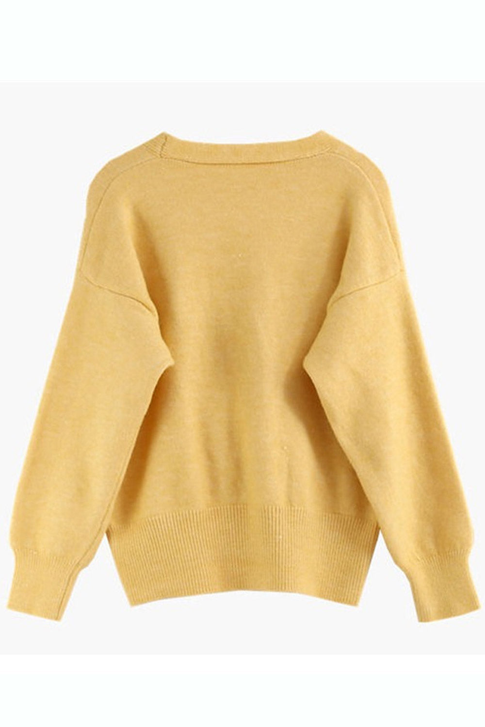 Women Button Decorated Long Sleeve Solid Warm Cardigan