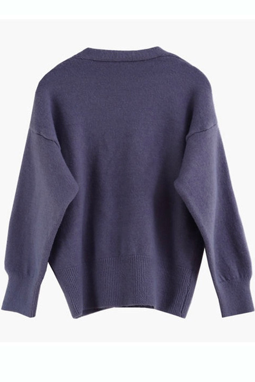 Women Button Decorated Long Sleeve Solid Warm Cardigan
