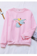 Women Relaxing Round Neck Ribbed Cuff Printed Pattern Winter Sweatshirt