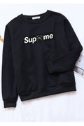 Women Elegant Long Sleeve Ribbed Cuff Printed Pattern Winter Sweatshirt