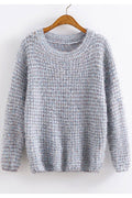 Women Warm & Reliable Long Sleeve Classy Solid Colored Easy Round Neck Pullover Winter Sweater